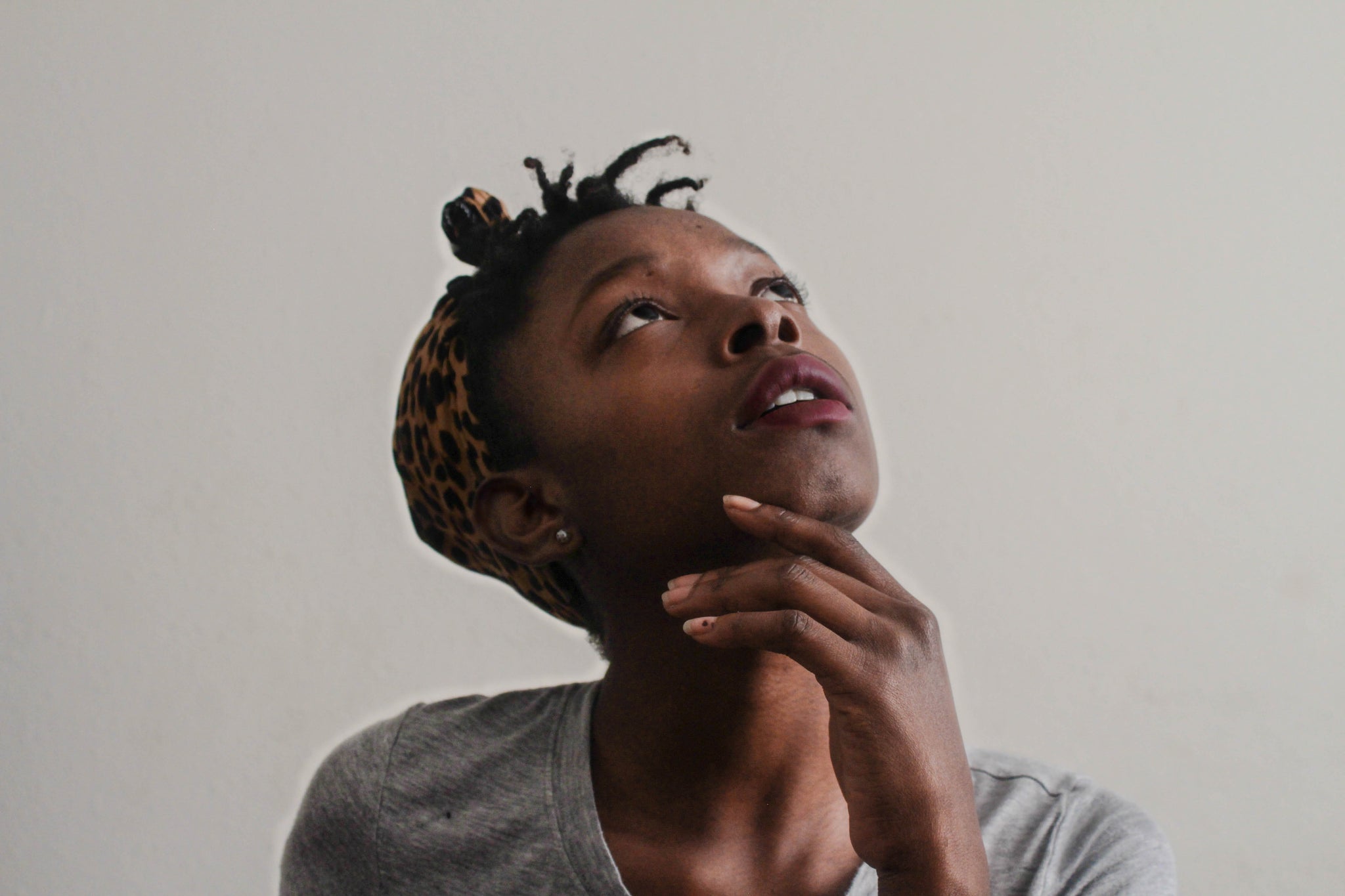 Anovulation: portrait of person looking up